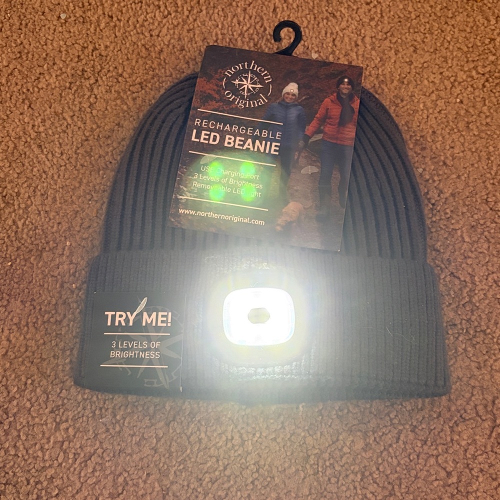 Gray Rechargeable LED Beanie - Picture 2 of 2